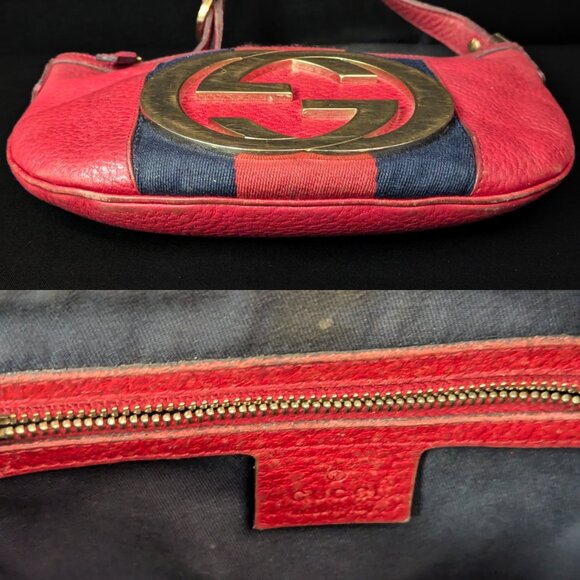 🎉PRICE DROP! 🎉. GUCCI GG Medallion Blondie Stripes Red Leather - RARE - Picture 8 of 14